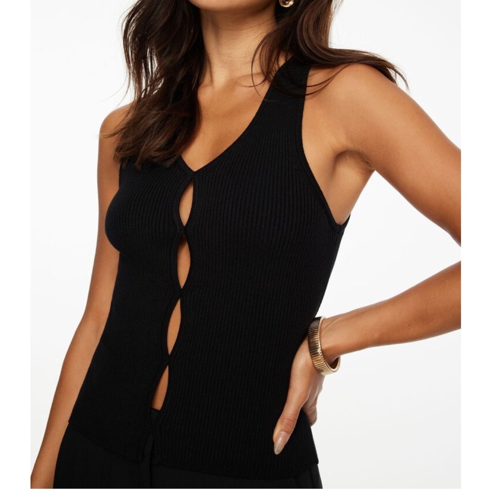 Dynamite Black Ribbed Tank Top